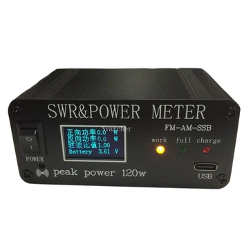 1,8 МГц-50 МГц 0,5 Вт-120 Вт КСВ КВ Коротковолновый измеритель стоячей волны КСВ и измеритель мощности + Аккумулятор + OLED FM AM CW SSB