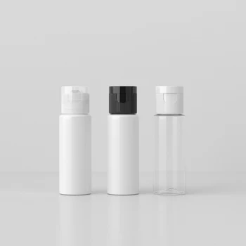 100шт 20 мл Пустая белая Прозрачная мини-бутылка для путешествий, Пластиковые бутылки для образцов косметики, Косметический контейнер для жидкого мыла для геля для душа