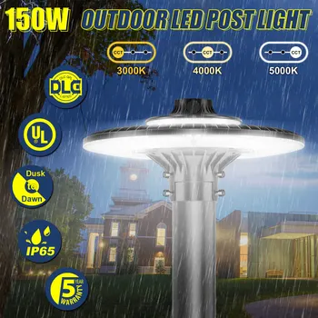 150W LED Garden Light CCT Настраиваемый 19500LM IP65 Открытый Водонепроницаемый Столб Верхнего Полюса Уличного Освещения