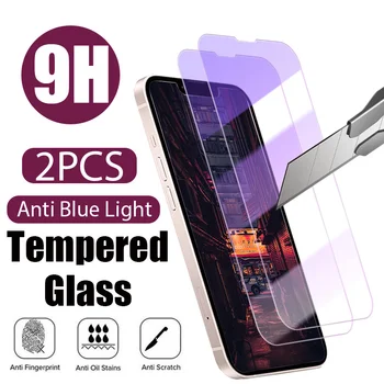 2 шт., фиолетовое закаленное стекло для iphone 14 pro 13 12 11, защитная пленка для экрана для Iphone 13 12 mini 14 Plus