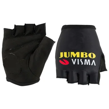 2022 JUMBO VISMA TEAM, одна пара спортивных перчаток из джерси на половину пальца, MTB, Дорожный Горный Велосипед, Велосипедные гелевые перчатки