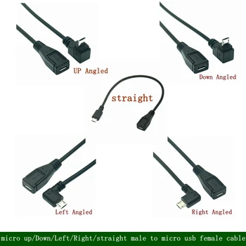 25 см Micro USB 2.0 5Pin от мужчины к женщине к разъему расширения адаптер с длинным штекерным разъемом 90 градусов лучшая цена кабель длиной 0,25 м/50 см