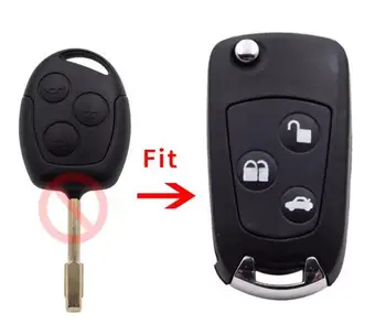 3 Кнопки Пустой Модифицированный Флип-Корпус дистанционного Ключа Для Ford Mondeo Белая кнопка