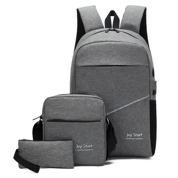 3 шт./компл. 15,6-дюймовый USB-порт для зарядки, Школьные сумки, Оксфордские Школьные Рюкзаки, Рюкзак для подростков, мальчиков и Девочек, Сумка на плечо, Мешок mochilas