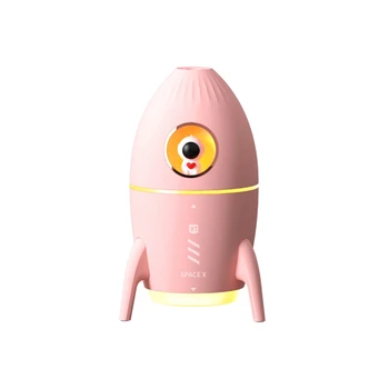 350 Мл Мини-увлажнитель для очистки воздуха Astronaut + Атмосферный светильник для дома Розовый