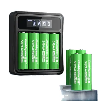 8ШТ оригинальная аккумуляторная батарея 1.5v AA 3400mWh большой емкости литиевая аккумуляторная батарея + 4 слота USB smart charger