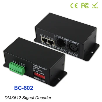 BC-802 5 В 12 В 24 В DMX512 TTL Декодер сигнала LPD6803/LPD8806/WS2801/SK6812/TM1814 IC пиксельный светодиодный контроллер DMX Конвертер
