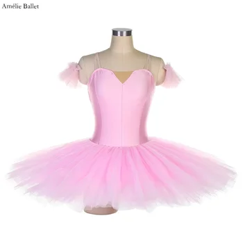 BLL441 Розовый/Небесно-Голубой Лиф из Спандекса, Предпрофессиональная Балетная Танцевальная Пачка, Простые Балетные пачки для взрослых и девочек, Платье для Балерины, Одежда для Выступлений