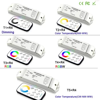 Bincolor 12 В 24 В одноцветный RGB контроллер светодиодной Ленты CCT/RGBW/CW CCT диммер Приемник и беспроводной дистанционный переключатель световой ленты