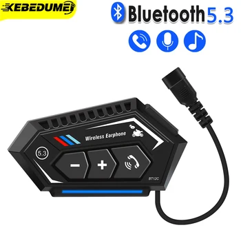 Bluetooth 5.3 Шлем гарнитура Беспроводной громкой связи телефонный комплект Мотоциклетные Водонепроницаемые наушники MP3 Музыкальный плеер Динамик для мото