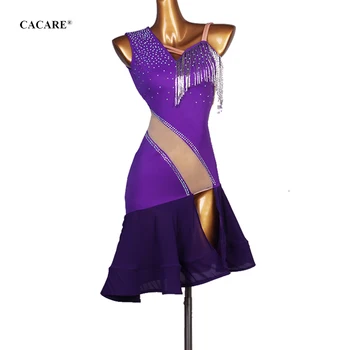 CACARE Latina Платье для латиноамериканских танцев, Женский костюм для девочек, Стандартные танцевальные платья для Сальсы с бахромой, D0902