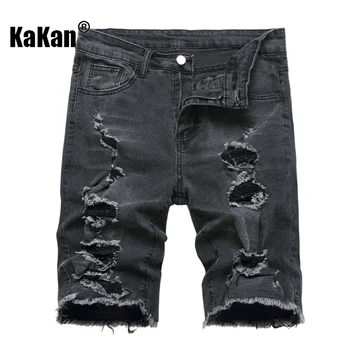 Kakan - Повседневные потертые джинсы в Европейском и американском стиле Нового Квартала для мужчин, модные брюки с потертыми черными джинсами K09-3011