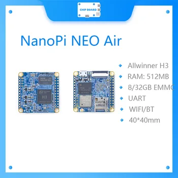 NanoPi NEO Air 512 МБ оперативной памяти Wi-Fi и Bluetooth, 8 ГБ / 32 ГБ eMMC Allwinner H3 с четырехъядерным процессором Cortex-A7