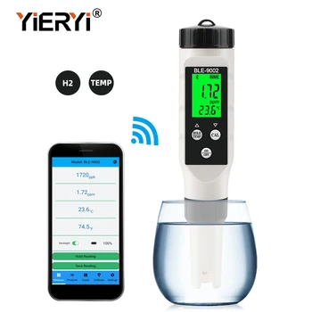 Yieryi Smart Bluetooth H2 Измеритель Температуры Богатой водородом Воды Монитор Концентрации ионов водорода Тестер для Бассейна Спа Питьевой Воды