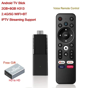 iATV 4K Smart TV Stick 1080P 4K Stickfire 2 ГБ 16 ГБ Четырехъядерный BT4.0 5G WIFI Firestick Android 10,0 с голосовым пультом дистанционного управления BT