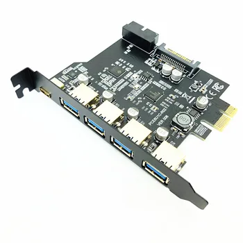 Адаптер Карты расширения PCI Express USB 3,0 Контроллер-концентратор PCI-E USB 3,0 с 15-контактным блоком питания USB3.1 Type-C PCIE Extender Card