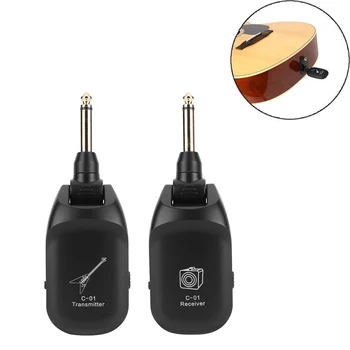 Беспроводная система C01 UHF USB Перезаряжаемый беспроводной Гитарный звукосниматель-передатчик-приемник для электрогитары, баса, скрипки