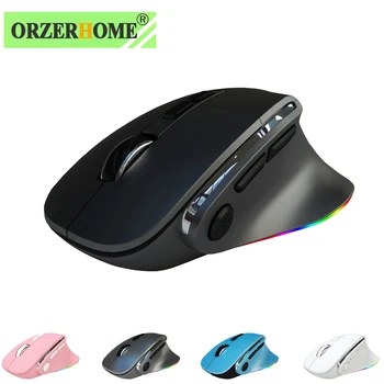 Вертикальная игровая беспроводная мышь ORZERHOME, Перезаряжаемая RGB, Эргономичная мышь Type c для портативного компьютера, Двухрежимные мыши