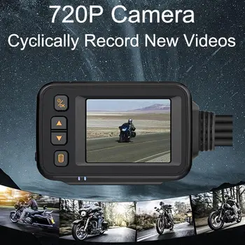 Видеорегистратор для мотоцикла Full HD, видеорегистратор для мотоцикла с 2-дюймовым дисплеем, Широкоугольный вид спереди и сзади, водонепроницаемая камера для мотоцикла