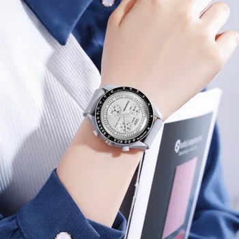 Водонепроницаемые студенческие спортивные часы яркого цвета с 3 полосками, цифровой циферблат, силиконовый ремешок, женские модные кварцевые часы Часы Женские Reloj Mujer