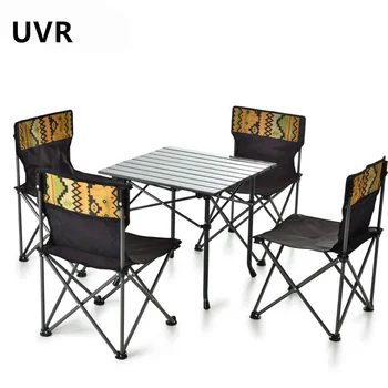 Высококачественный складной стол и стулья для кемпинга UVR, набор из пяти предметов для семейных путешествий, Портативный складной стол и стулья для улицы
