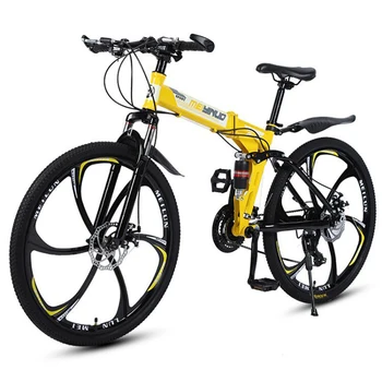 Горный велосипед 26-дюймовый Велосипед для взрослых Складной для езды на открытом воздухе с переменной скоростью, двойной дисковый тормоз, чувствительный и безопасный