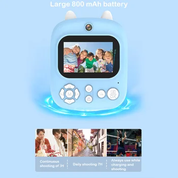 Детская камера мгновенного действия 2-4-дюймовый ЖК-экран, детская цифровая камера с разрешением 1080P, подарок на День рождения для девочки и мальчика, фиолетовый