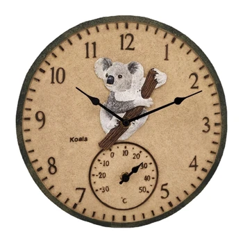 Домашние Подвесные настенные часы с термометром для внутреннего и наружного использования Замечательный подарок на новоселье для друзей, любителей животных