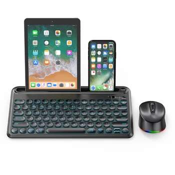Желейная расческа Переносная Bluetooth Беспроводная расческа для мыши и клавиатуры 2,4 G USB Клавиатура и мышь с подсветкой для iPad iPhone ноутбука ПК