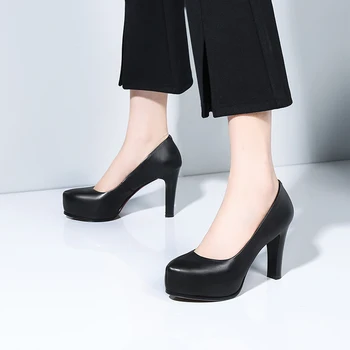 Женская офисная обувь, рабочая обувь водонепроницаемая платформа на высоких каблуках, женская обувь для обслуживающего персонала отелей, женская обувь стюардесс, женская обувь