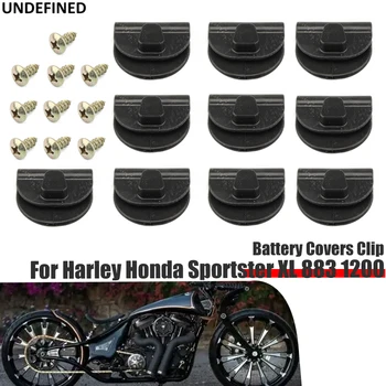 Зажим Для Крышки Батарейного Отсека Harley Sportster XL883 XL1200 48 72 04-2018 Мотоциклетный Аккумулятор Левая Боковая Крышка Зажимы Крепление Пластик Черный