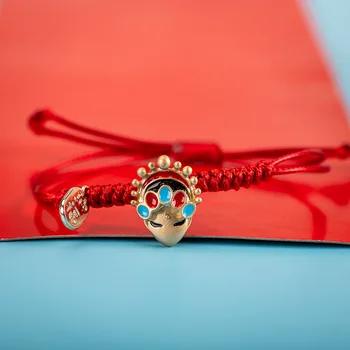 Изысканный китайский персонаж Пекинской оперы, браслет ручной вязки, ювелирные изделия для женщин, подарок Оптом #82586