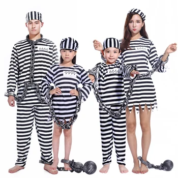 Карнавальная вечеринка Umorden, костюм заключенного на Хэллоуин для мужчин, женщин, детей, семьи, костюмы заключенных с насилием, Нарядные платья, комплект