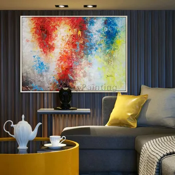 Картина на холсте акриловая абстрактная цветная Палитра Картина Ножом Настенные художественные картины для гостиной домашний декор cuadro decoracion8