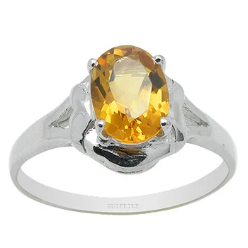 Классическое кольцо с желтым Кристаллом и серебром для вечеринки 4 мм * 6 мм, кольцо с натуральным цитрином, ювелирные изделия из Серебра 925 пробы с цитрином