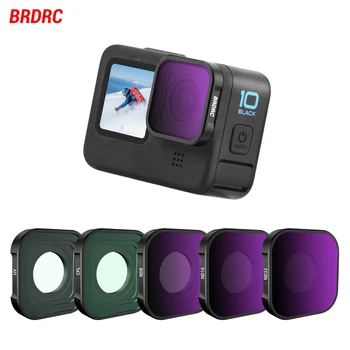 Комплект Фильтров BRDRC для GoPro Hero 11 10 9 Черная Рамка из сплава UV CPL ND8 ND16 Оптическое Стекло для экшн-камеры Go Pro 11 Accessoreis