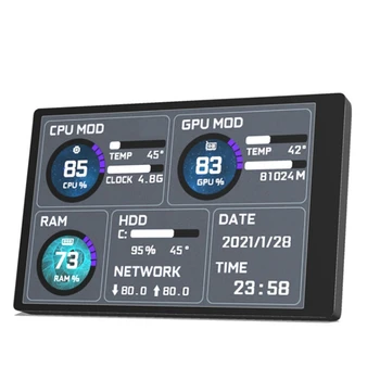 Компьютерный монитор для Mini ITX Case 3,5 Дюймов IPS TYPE-C Дополнительный экран CPU GPU RAM HDD USB Дисплей Свободно AIDA64