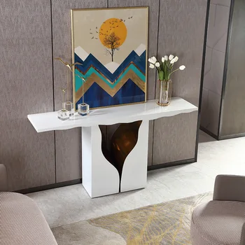 Консольный стол в стиле постмодерн из нержавеющей стали, креативный дизайн для гостиной