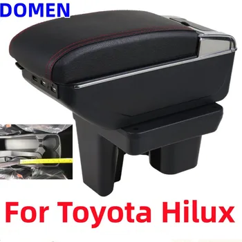 Коробка для подлокотников Toyota Hilux, запчасти для модернизации, Подлокотник для хранения в салоне Автомобиля, Поворотный Выдвижной USB светодиодный подстаканник, Аксессуары