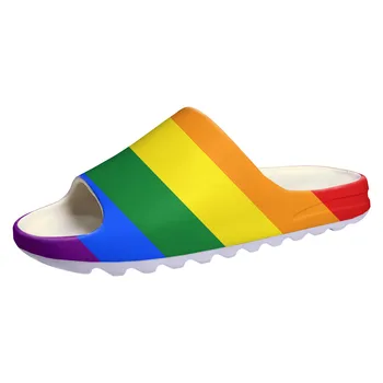 ЛГБТ ocmogic Pride, Радужные Слипоны на мягкой подошве, Домашние Сабо, Водонепроницаемая обувь на заказ, Мужские Женские Сандалии для подростков
