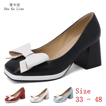 Лидер продаж, женские туфли-лодочки на платформе на высоком каблуке 7 см, вечерние свадебные туфли, женские маленькие Большие размеры 33-48