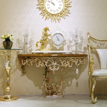 Мебель из полого розового золота из медного сплава в стиле барокко, Позолоченное Зеркало для крыльца из красного мрамора Dmall Размера