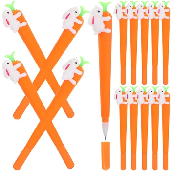 Морковная ручка с гелевыми чернилами с рисунком кролика 05 мм, милые ручки с Мультяшным Рисунком, принимающие форму заметок