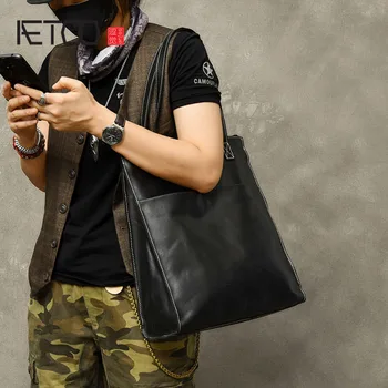 Мужские кожаные сумки AETOO, ретро-модные сумки ручной работы через плечо, кожаные мужские сумки