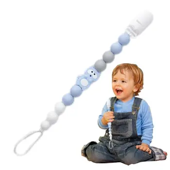 Мультяшный детский силиконовый зажим для пустышки, безопасные, без ржавчины, мягкие гибкие поводки для пустышек, идеальный подарок на день рождения для новорожденных