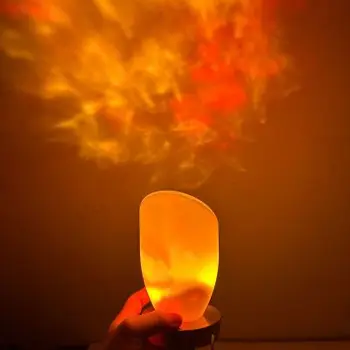 Настольная лампа с атмосферой водной ряби и пламени, Красочный ночник, Прикроватный светильник для Спальни, Украшение стола, Домашний декор, Креативный подарок