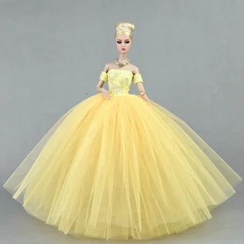 Новые платья для кукол желтая одежда свадебное платье для кукол fr Xinyi ST BB 1: 6 BBA1
