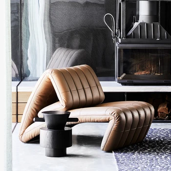 Односпальный диван, кресло-кулак, функция складывания DESede, ленивый шезлонг, кожаное боковое кресло, итальянский минимализм