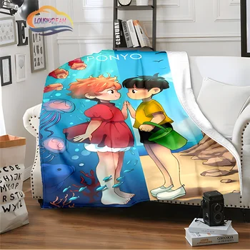 Поньо на утесе милое мультяшное одеяло Хаяо Миядзаки из анимационного сериала одеяло Four seasons одеяло для детей и взрослых