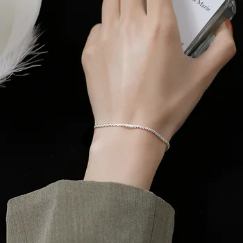 Посеребренный Модный Простой блестящий браслет-цепочка для женщин, Минималистичный Регулируемый браслет-оберег, ювелирные изделия для свадебной вечеринки, подарок для девушки